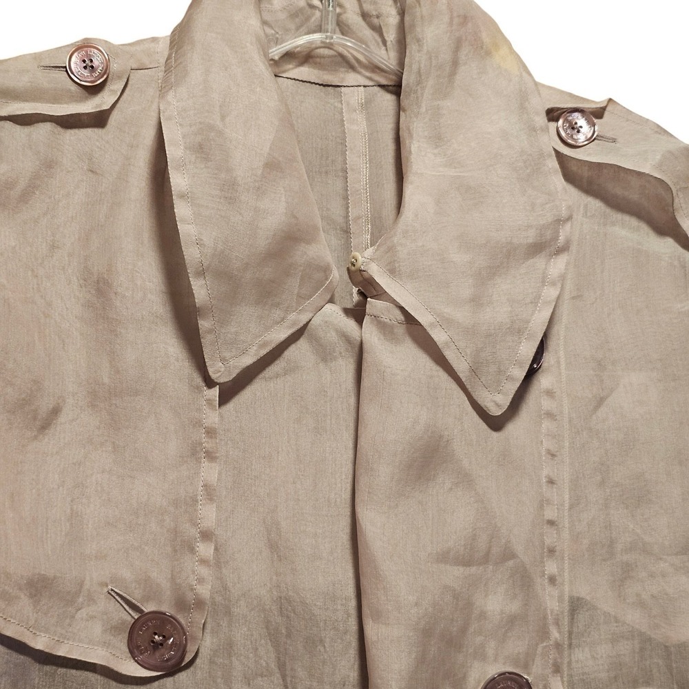 Rare Ralph Lauren Collection Purple Label Jayne Silk Organza Trench Mauve US 2 - Picture 14 of 16
